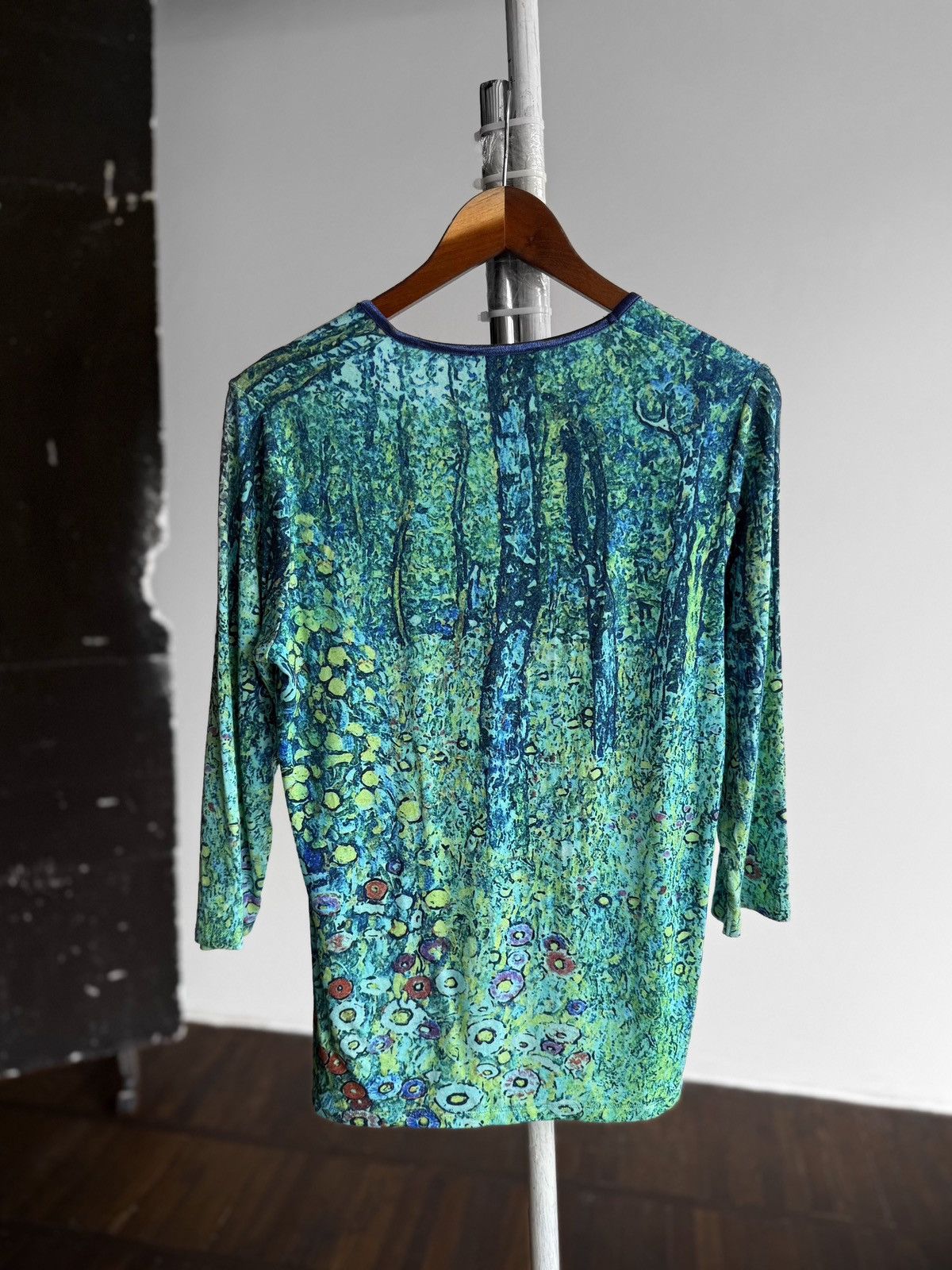 Designer Alfredo Pauly Womens 3/4 Sleeve Y2K Art Graphic Top Blouse Size M / US 6-8 / IT 42-44 - 3 Thumbnail