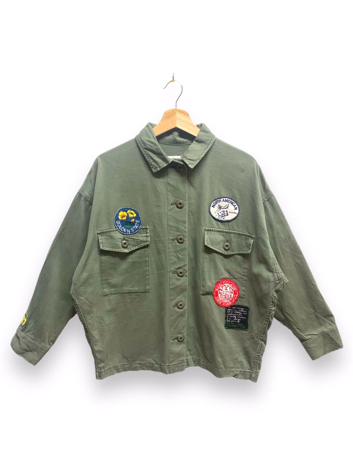 Japanese Brand MOUSSY Jacket Green Army Patches Size US XL / EU 56 / 4 - 1 Thumbnail