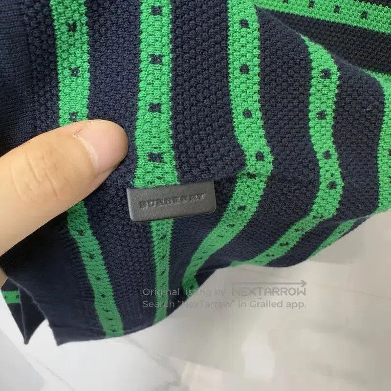 Burberry Burberry Green Striped Short Sleeve Polo. Size US L / EU 52-54 / 3 - 5 Thumbnail