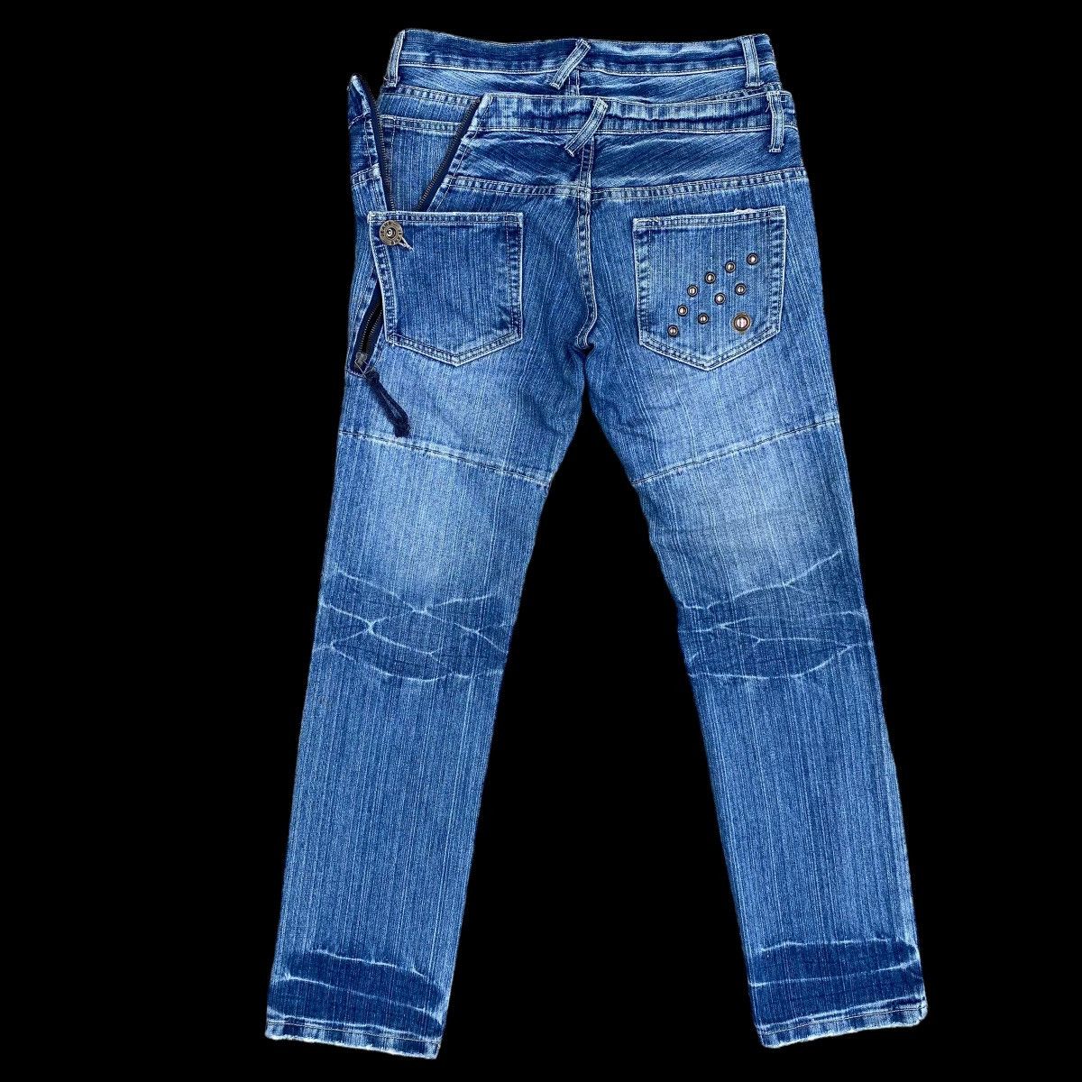 Hysteric Glamour × Japanese Brand Crazy Double Waist Thrashed Denim Jeans Size US 31 - 2 Thumbnail