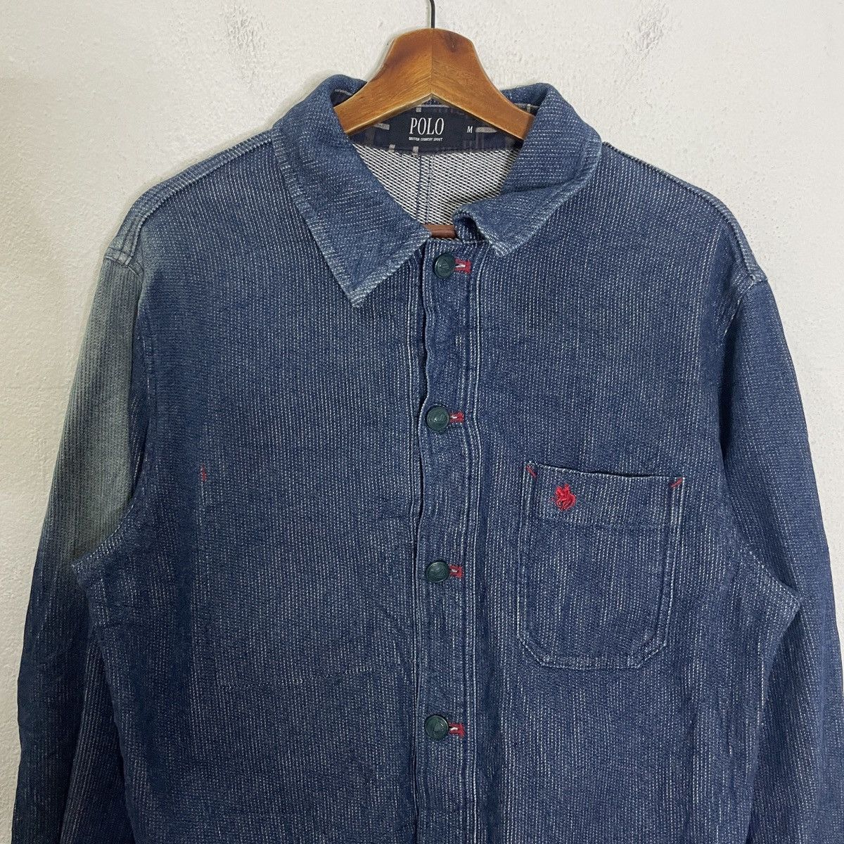 Japanese Brand Vintage Polo Faded Denim Jacket Size US L / EU 52-54 / 3 - 4 Thumbnail