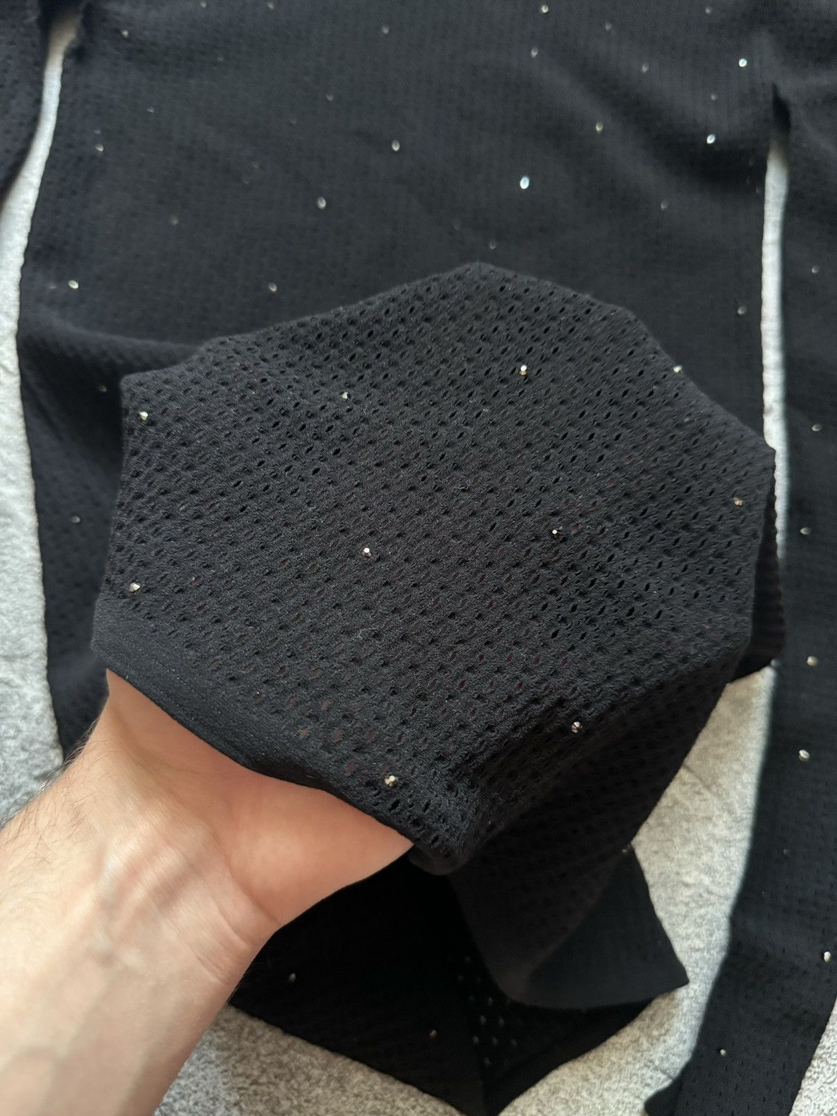 Designer × Wolford Wolford L mini mesh dress black long sleeve rhinestones Size L / US 10 / IT 46 - 7 Thumbnail