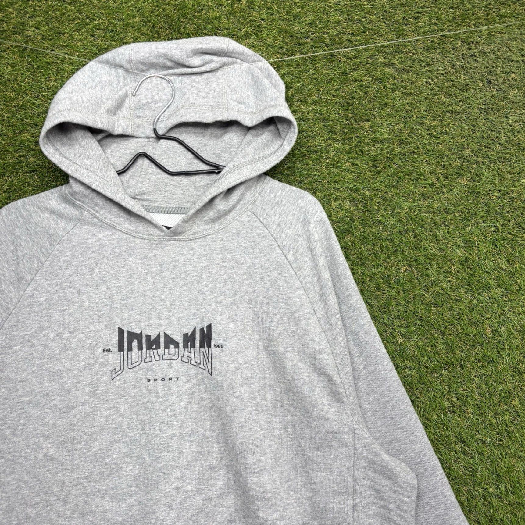 Jordan Brand Jordan Air Hoodie Mens Large Gray Fleece Pullover Sweatshirt Jumpman Basketball Size US L / EU 52-54 / 3 - 7 Thumbnail