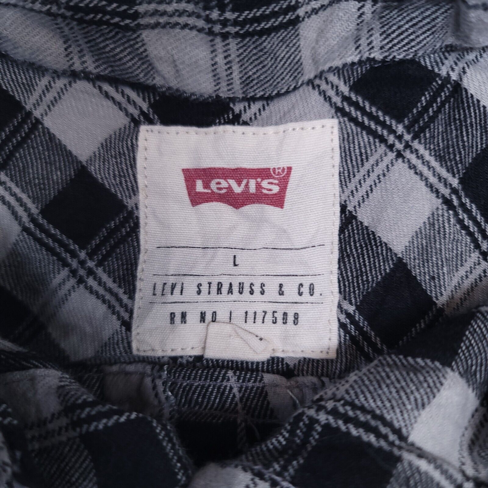 Levi's Levis Buffalo Check Flannel Shirt Mens Size L Black White Size US L / EU 52-54 / 3 - 3 Thumbnail