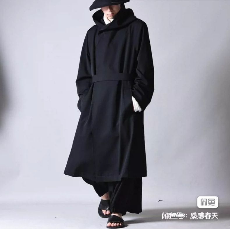 Yohji Yamamoto Yohji Yamamoto Yohji Yamamoto Black Long Coat for Boxers Size US L / EU 52-54 / 3 - 3 Thumbnail