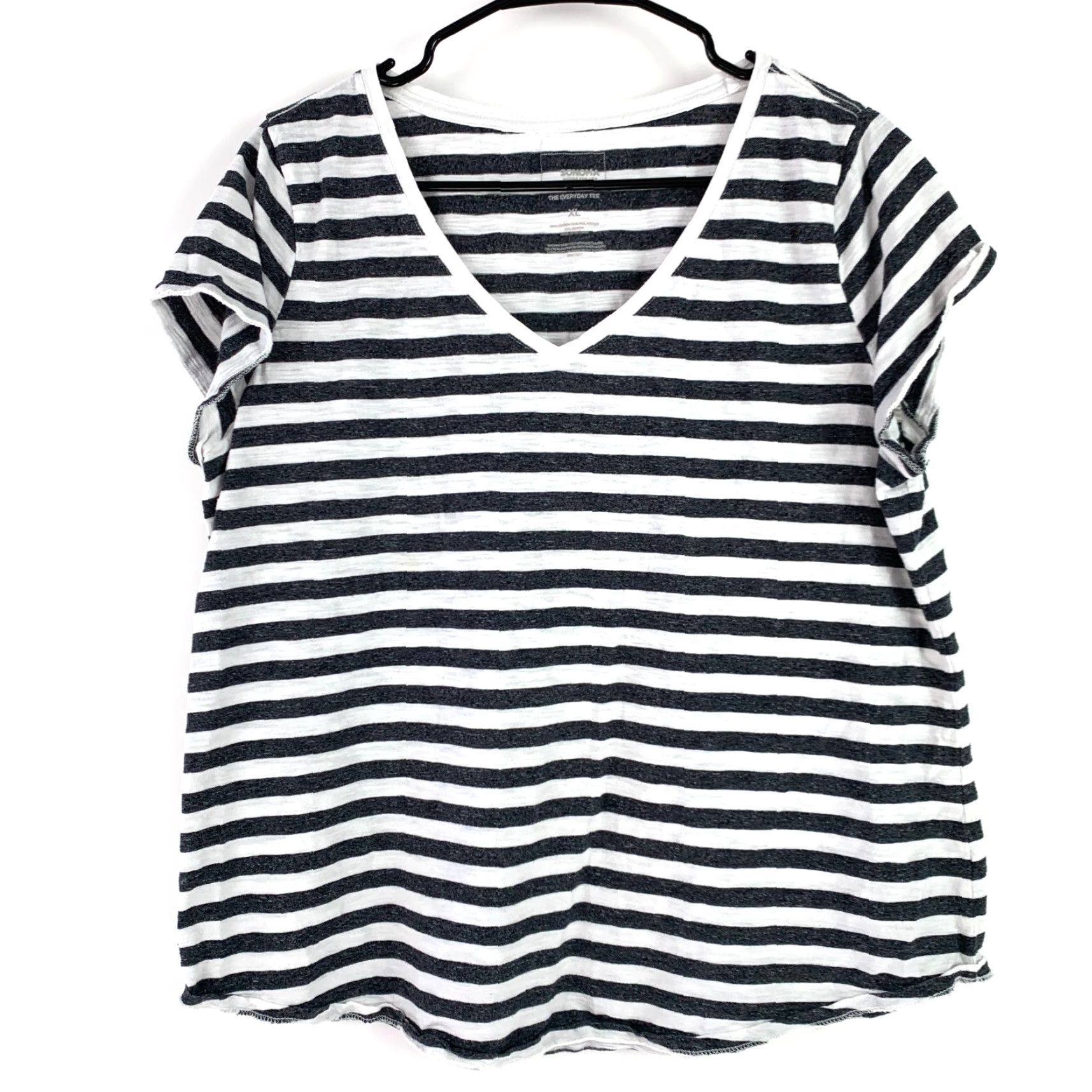Vintage Sonoma Gray White Striped Everyday Tee T-Shirt Womens XL Size XL / US 12-14 / IT 48-50 - 2 Thumbnail