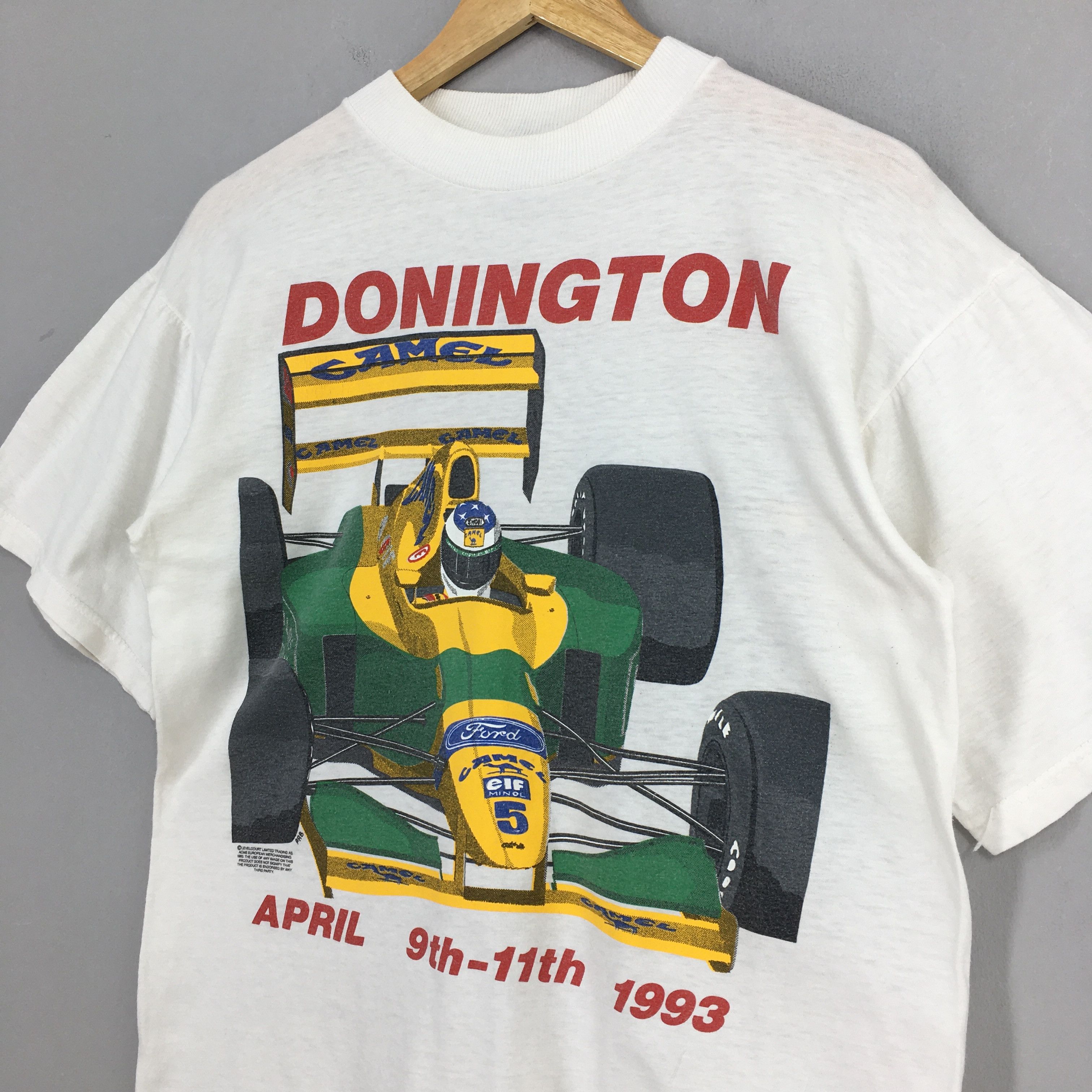 Formula 1 × United Colors Of Benetton 90's Donington Grand Prix 1993 Camel Ford White T shirt M Size US M / EU 48-50 / 2 - 3 Thumbnail