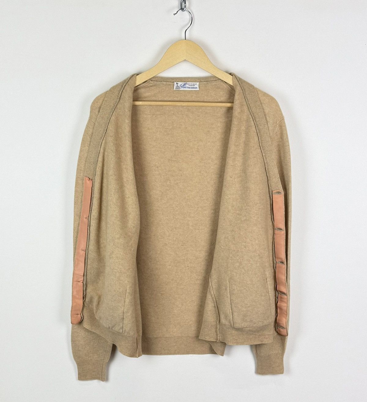 Vintage Vintage Teribus 100% Cashmere Cardigan Sweater Beige Knit Size US M / EU 48-50 / 2 - 4 Thumbnail