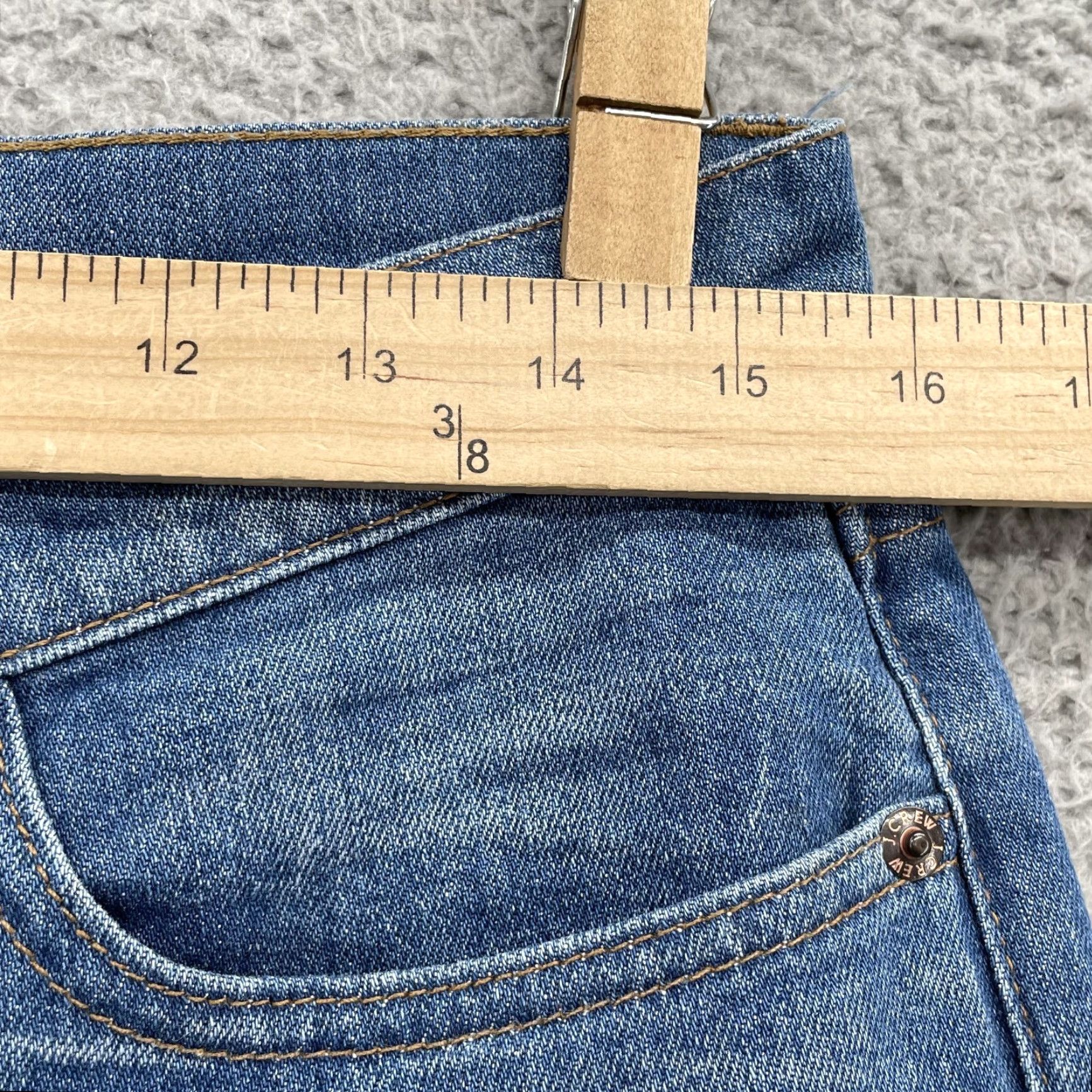 J.Crew J.CREW Jeans Women 29P Petite Matchstick Denim Straight Distressed Chic Classic - 5-Pocket Blue Cotton Elastane Jeans Size 29" - 2 Thumbnail