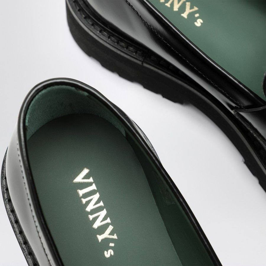 VINNY's o1d2blof1025 Leather Moccasins Shoes in Black Size US 9 / EU 42 - 5 Thumbnail