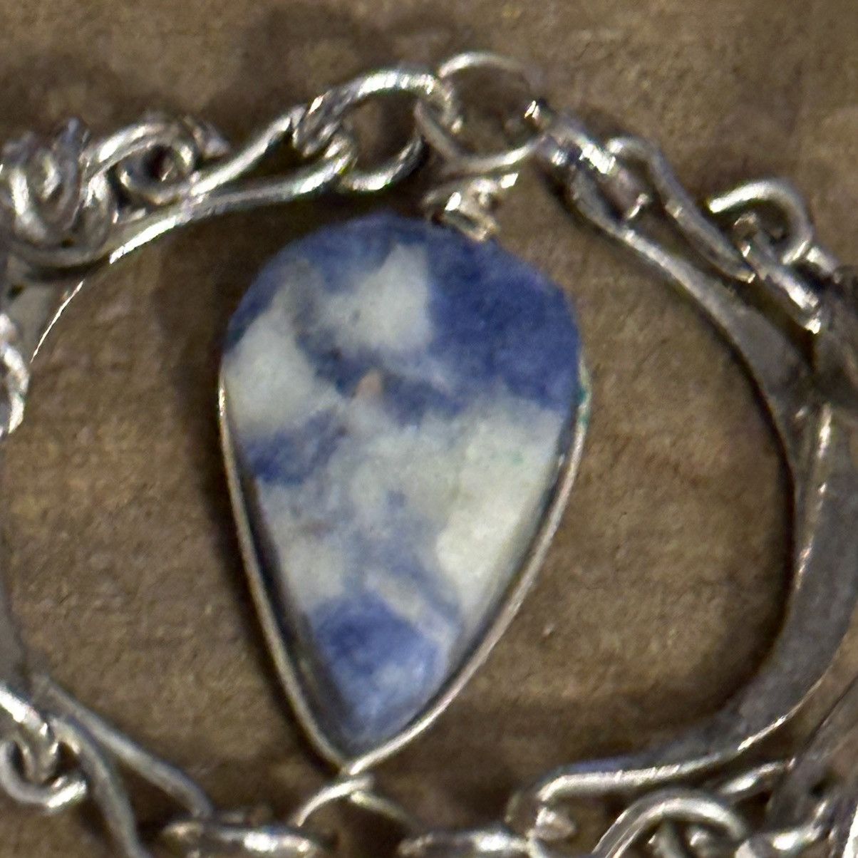 Vintage Vintage silver Sodalite stone filigree bracelet Size ONE SIZE - 3 Thumbnail