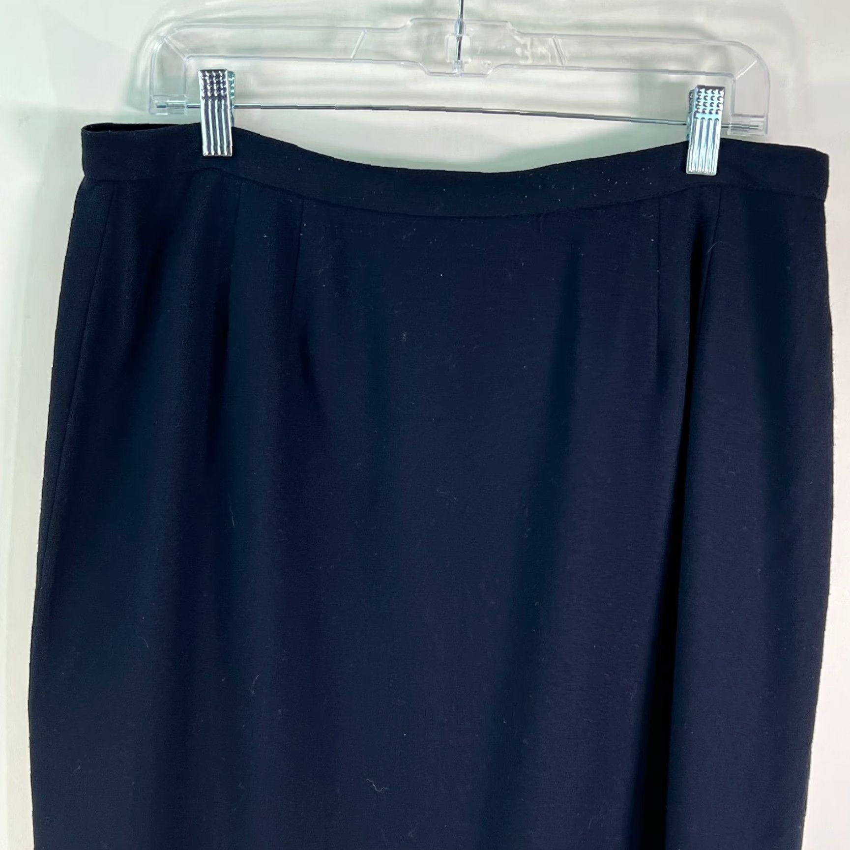 Vintage VTG M.I. Phyllis Pleated Front Back Slit Straight Pencil Skirt Size 16 Blue Size 38" / US 16 / IT 52 - 3 Thumbnail