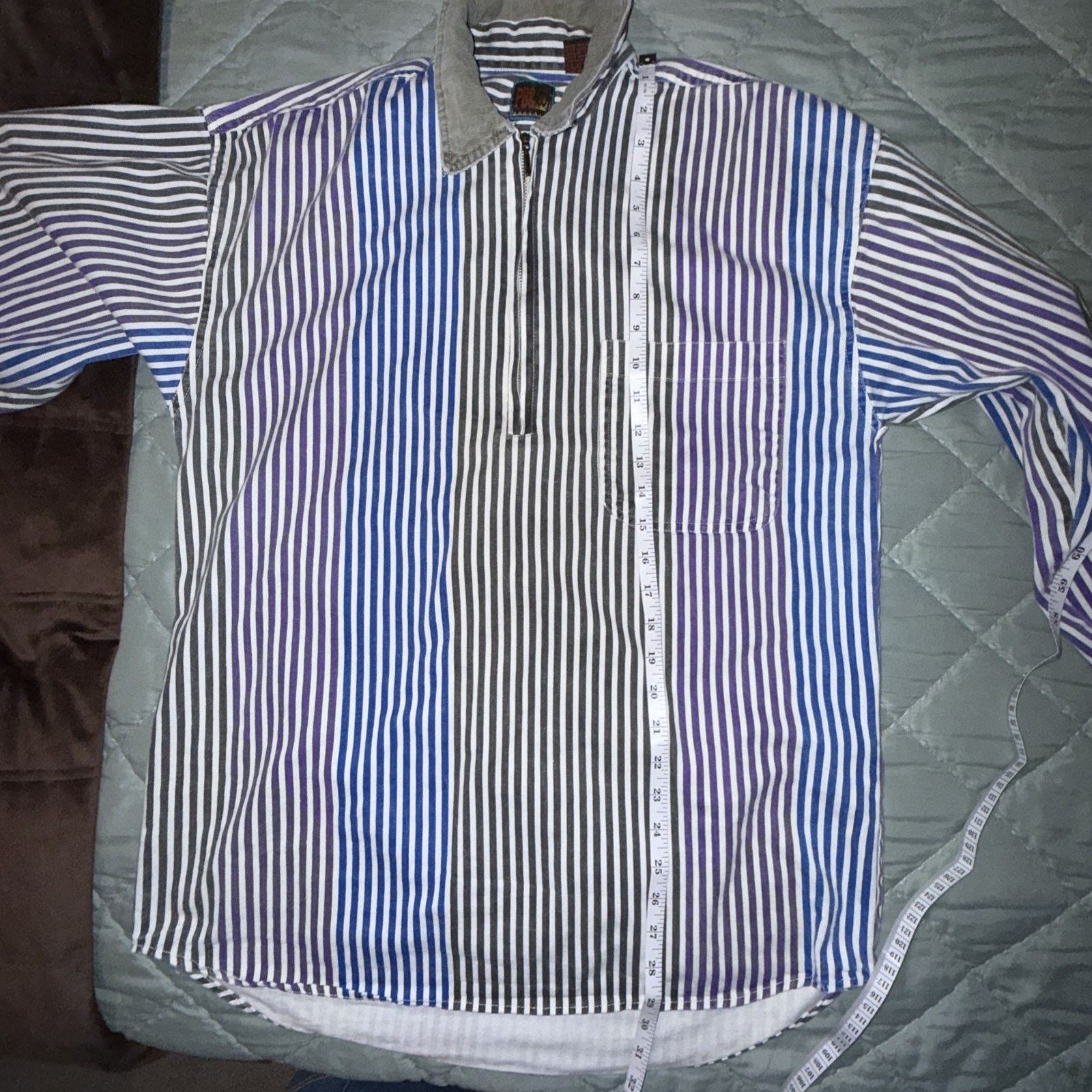 PB 0110 PB & Co. Men’s 90’s Striped Rugby Shirt Sz M 1/2 Zip preppy Size US M / EU 48-50 / 2 - 10 Thumbnail