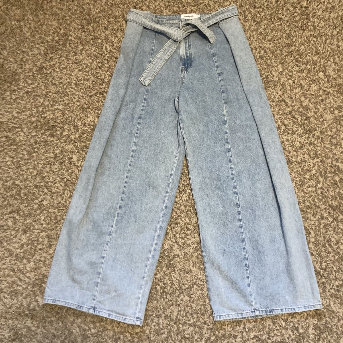 Desigual RARE Collab Desigual x Maitrepierre Wide-Leg Jeans Sz L 32" Size 32" / US 10 / IT 46 - 5 Thumbnail