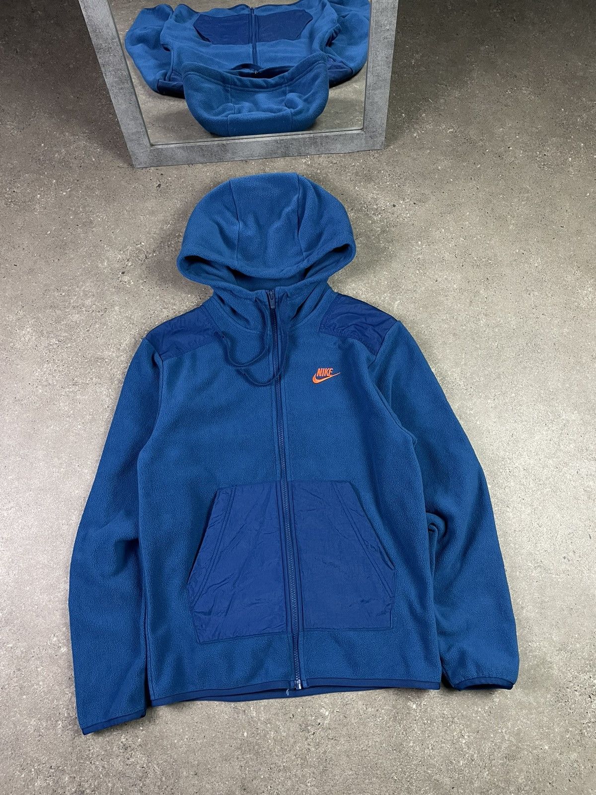 Nike × Vintage Vintage Y2K Nike Fleece Zip Hooded Ninja Jacket Size US S / EU 44-46 / 1 - 1 Thumbnail