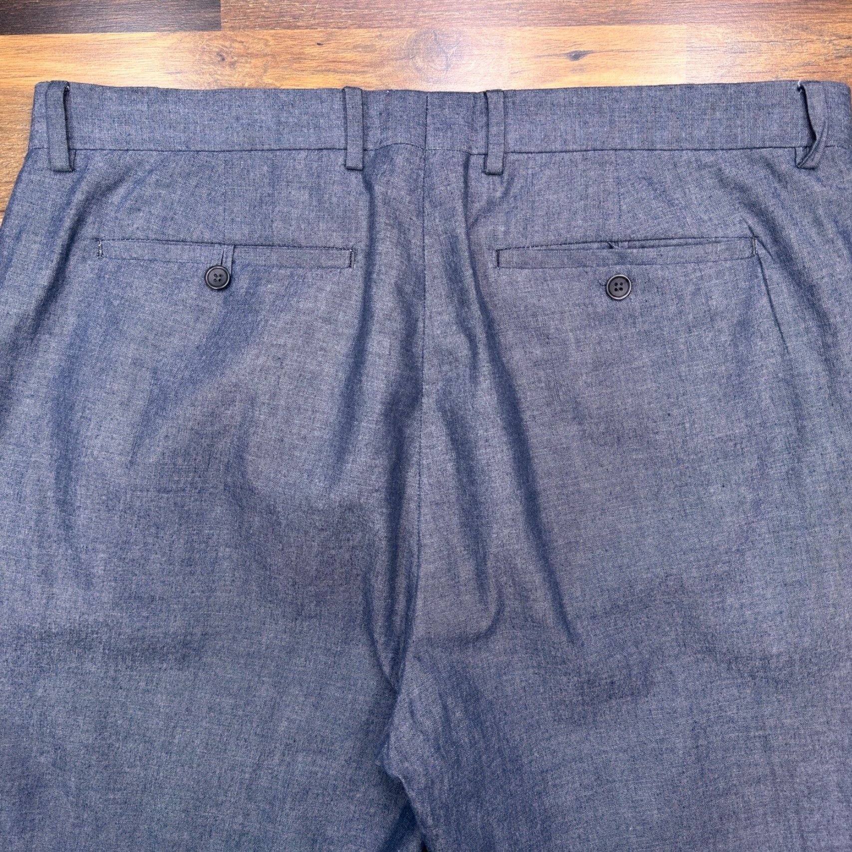 Banana Republic Banana Republic Pants Slim Men 38x30 Blue Chambray Mid Rise Chino Flat Front Slim Fit Straight Pant Mens Regular Size US 38 / EU 54 - 6 Thumbnail