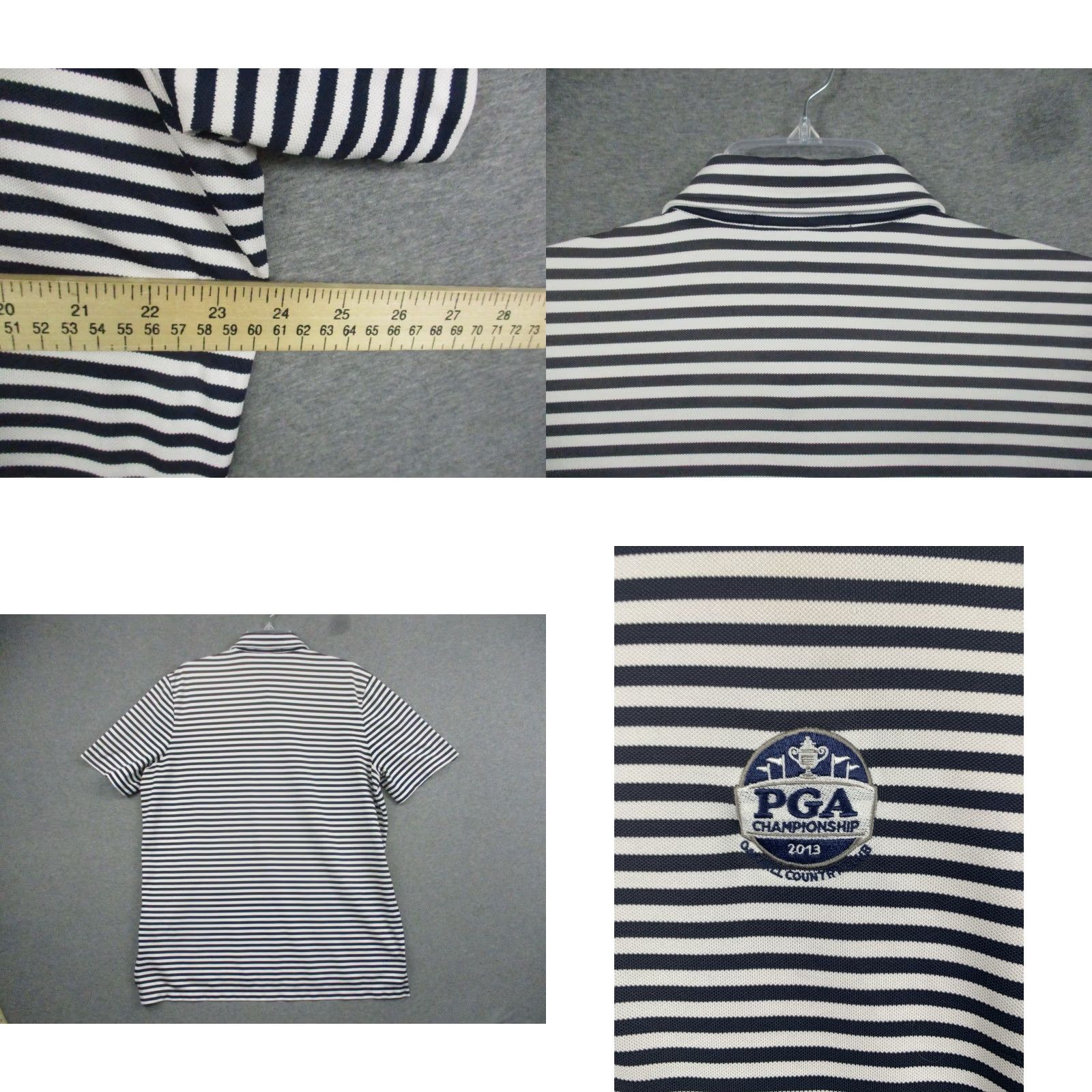 RLX Ralph Lauren RLX Ralph Lauren Polo Shirt Large Mens Blue Stripe Stretch Golf 2013 PGA Size US L / EU 52-54 / 3 - 8 Thumbnail