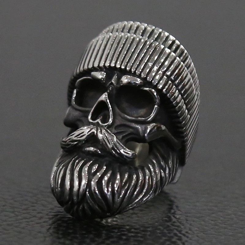 Vintage Big Beard Wear Hat Skull Ring Size ONE SIZE - 3 Thumbnail
