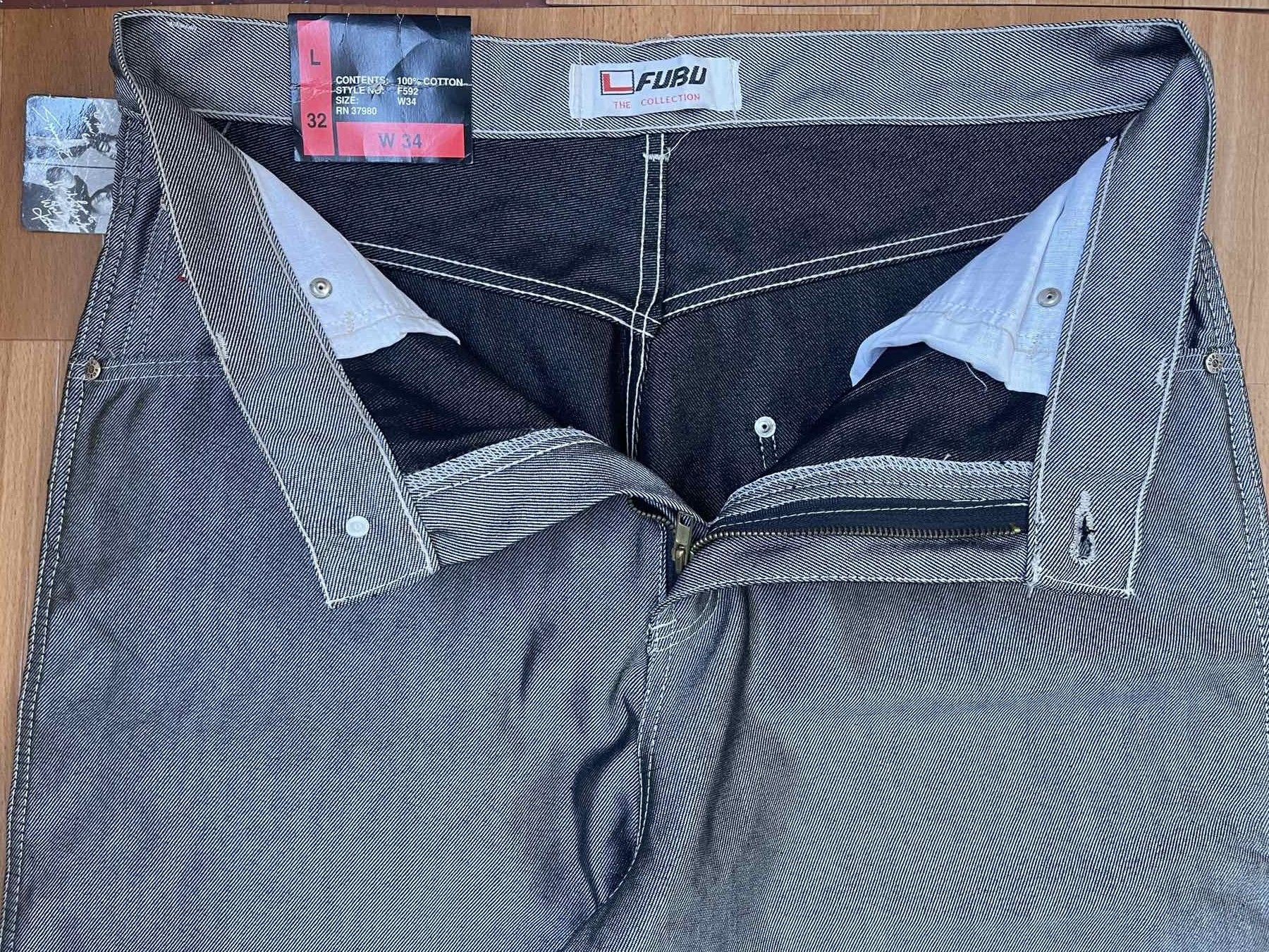 Fubu FUBU jeans shiny vintage baggy jeans silver metallic size 34 Size US 34 / EU 50 - 9 Thumbnail
