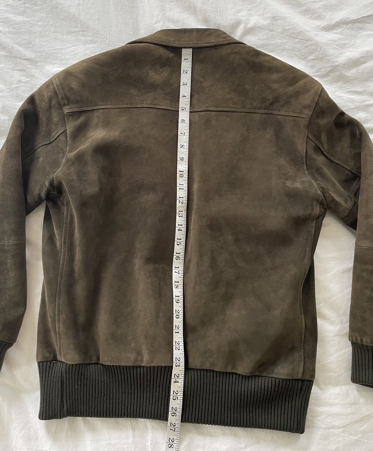 Thom Sweeney Incredible Olive Green/Brown Leather Suede Bomber Jacket Size US L / EU 52-54 / 3 - 21 Thumbnail