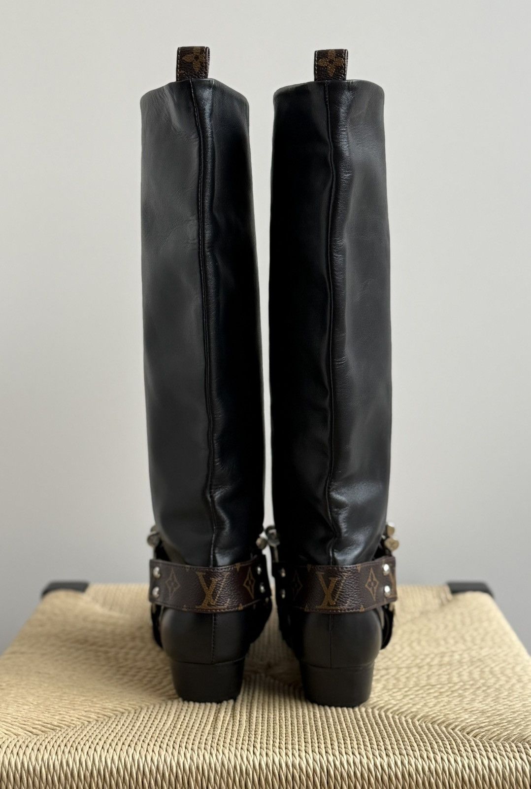Louis Vuitton Louis Vuitton Rhapsody Monogram Tall Knee Moto Leather Boots Size US 10 / IT 40 - 7 Thumbnail