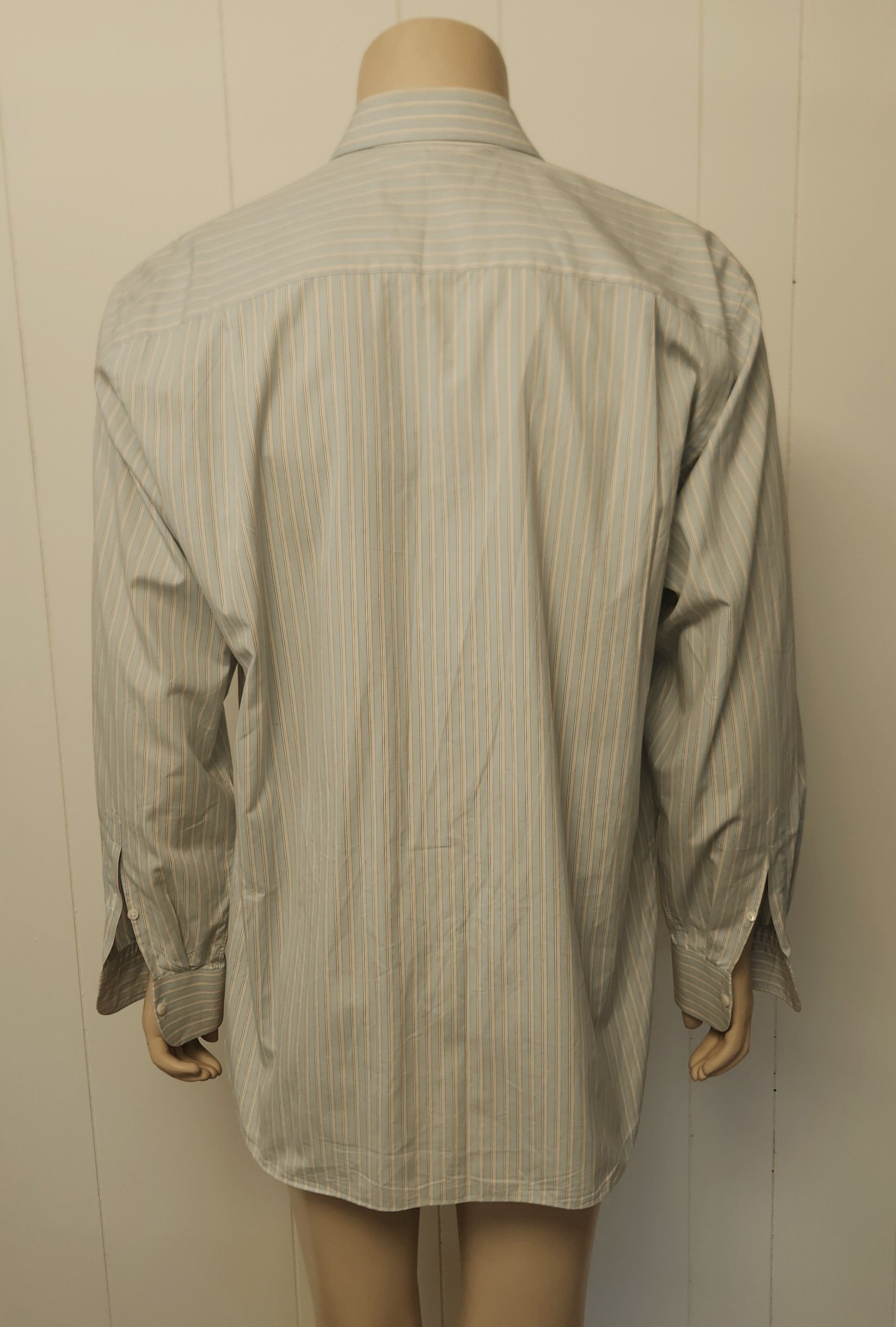 Ermenegildo Zegna Zegna men's striped shirt L cotton button front Size US L / EU 52-54 / 3 - 6 Thumbnail