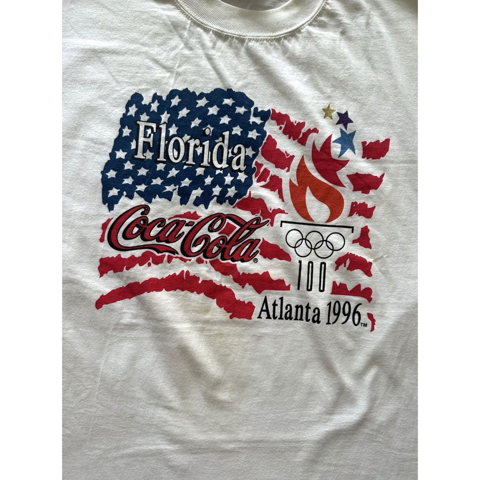 Jerzees Vintage 90s Coca Cola Atlanta Olympics 1996 Florida T-Shirt Size XL NWT Read !! Size US XL / EU 56 / 4 - 2 Thumbnail