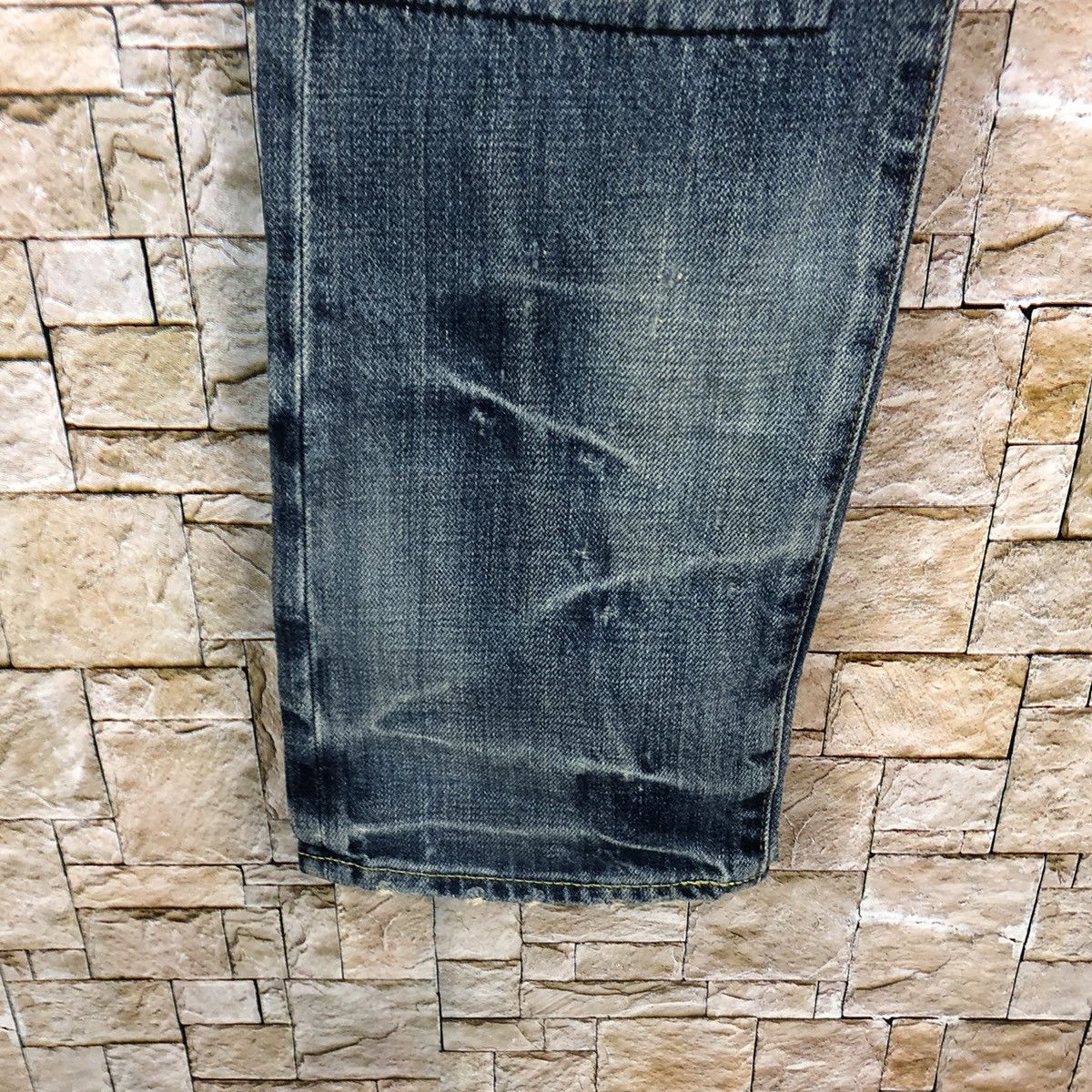 Japanese Brand Bartack Works Blue Distressed Denim Pants #A143 Size US 27 - 12 Thumbnail