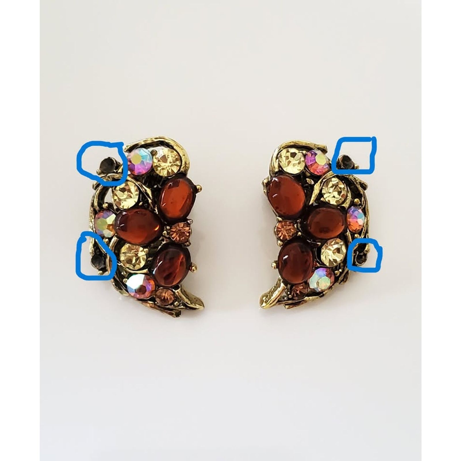Other Vintage Mid-Century Amber Rhinestone Earrings by Weiss Size ONE SIZE - 2 Thumbnail