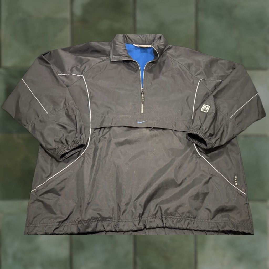 Nike VINTAGE Nike Windbreaker Mens XL Pullover Half-Zip Jacket Navy Blue 1990s Mens Size US XL / EU 56 / 4 - 1 Thumbnail
