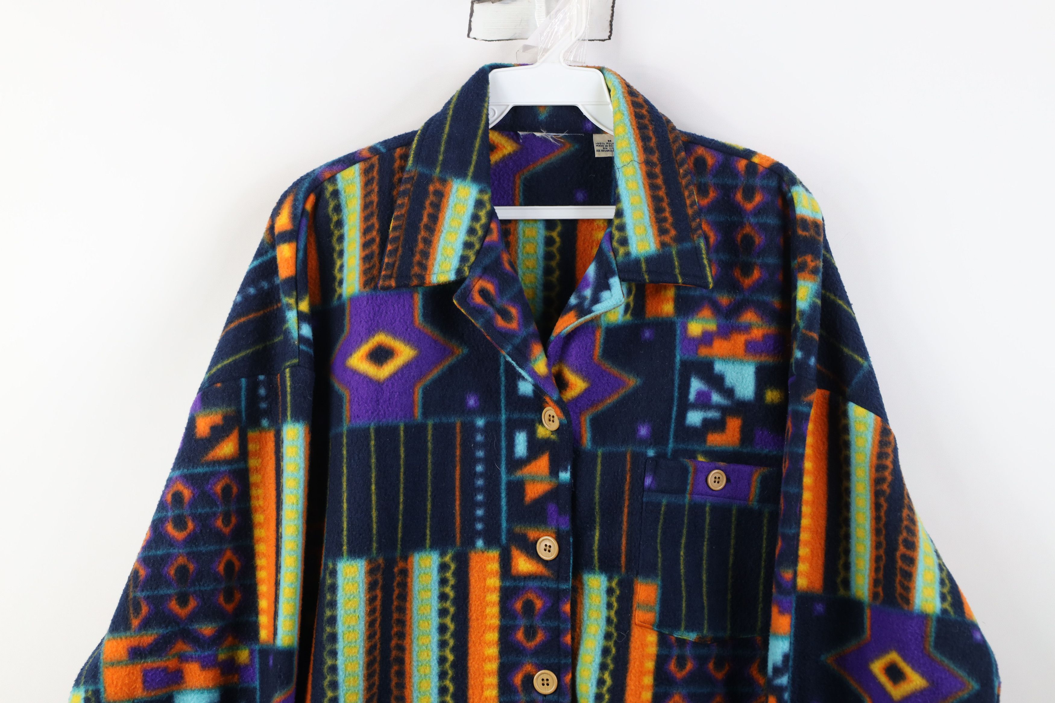 Vintage Vintage 90s Streetwear Southwestern Fleece Shirt Jacket Size M / US 6-8 / IT 42-44 - 2 Thumbnail