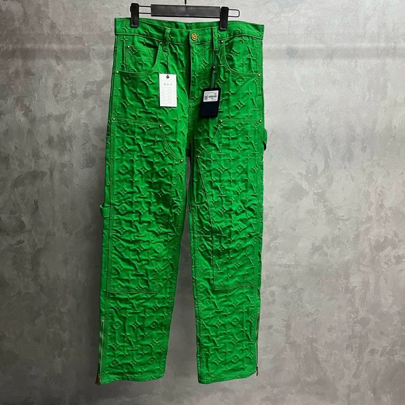 Louis Vuitton Louis Vuitton Green Work Solid Jeans Size US 32 / EU 48 - 1 Thumbnail