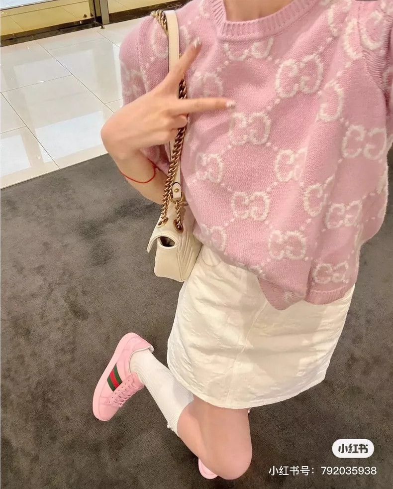 Gucci Gucci New pink full logo full double G knitted short sleev Size M / US 6-8 / IT 42-44 - 9 Thumbnail