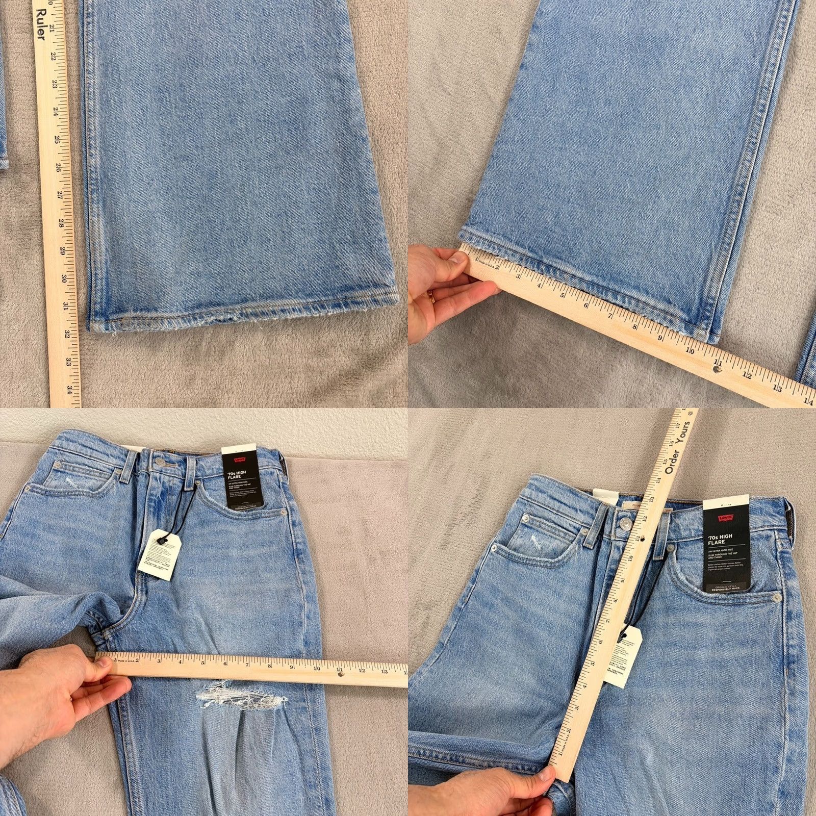 Levi's VINTAGE Levi's Jeans 70s High Flare Distressed Big E Blue Wash Women 27x32 NWT Size 27" / US 4 / IT 40 - 8 Thumbnail