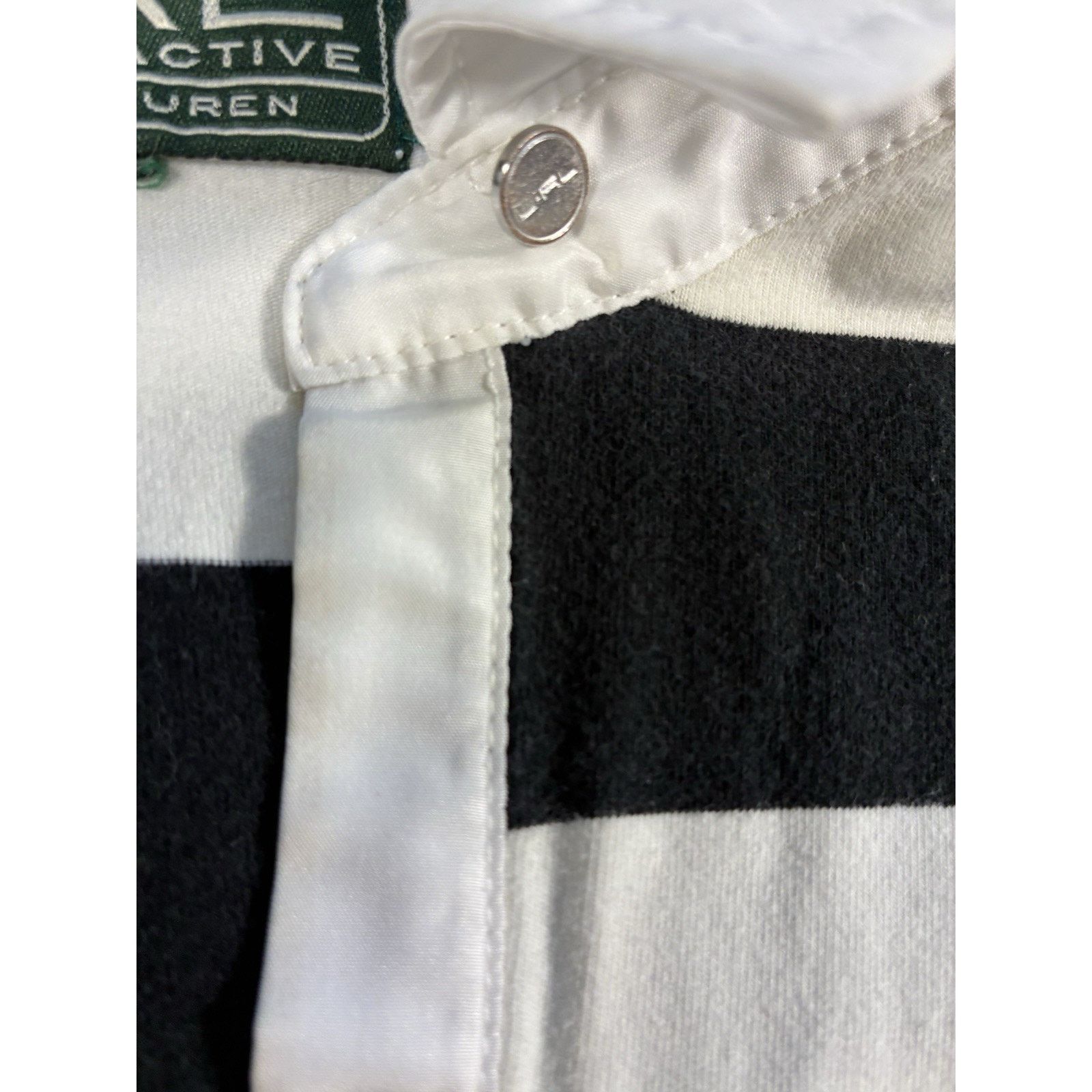 Lauren Ralph Lauren Polo Ralph Lauren Woman L White and Black Striped Polo 90s Size L / US 10 / IT 46 - 20 Thumbnail