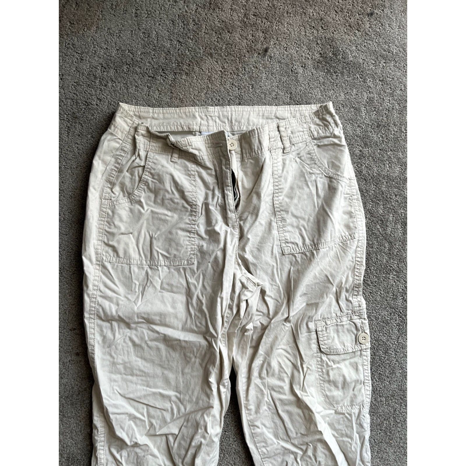 Liz Claiborne Liz Claiborne Pants - Womens Sz 6 Flat Front Straight Leg Chino Beige Cotton Blend Slacks Size 28" / US 6 / IT 42 - 2 Thumbnail