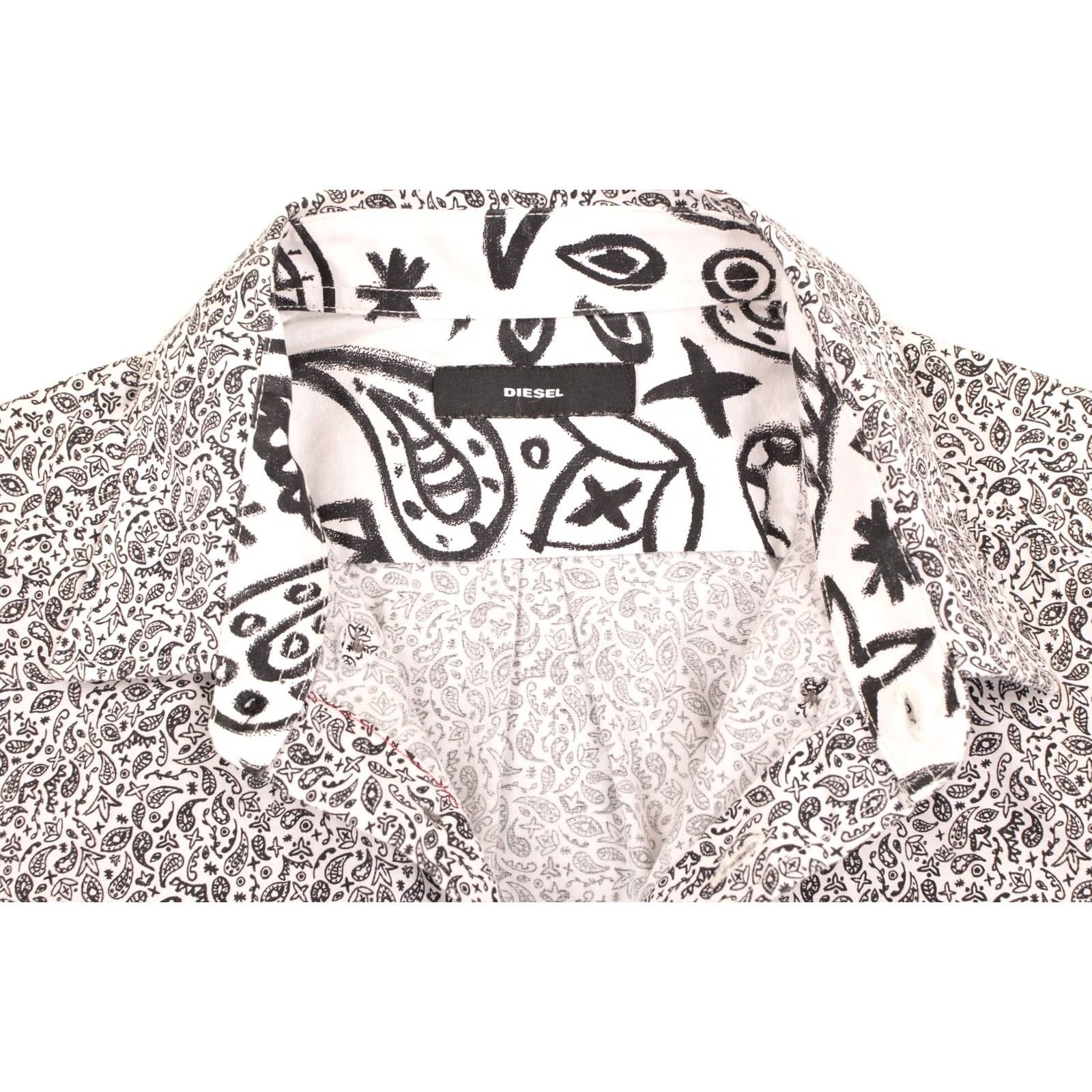 Diesel Diesel Shirt Mens M Black Paisley White Long Sleeve Button IN000057 Size Size US M / EU 48-50 / 2 - 4 Thumbnail