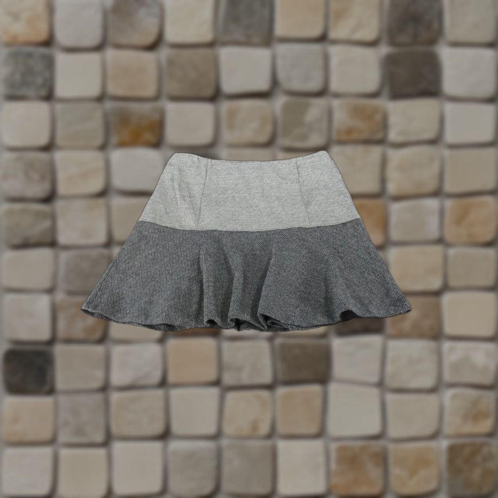 Theory Theory Skirt Womens 4 Gray Mini Flare Zip Cotton Blend Size 27" / US 4 / IT 40 - 1 Thumbnail
