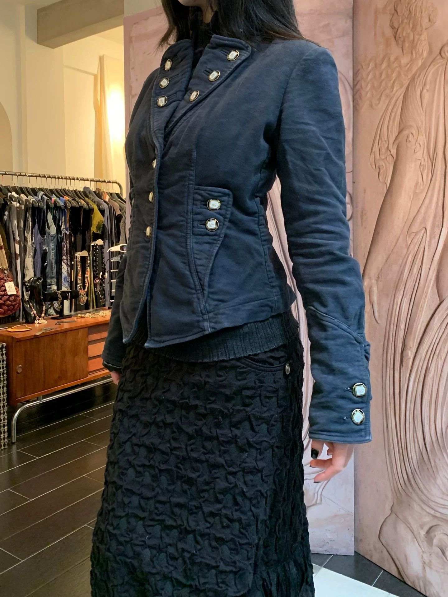Vintage Italian Vintage Court Collar Buttoned Fitted Blouse Size M / US 6-8 / IT 42-44 - 3 Thumbnail
