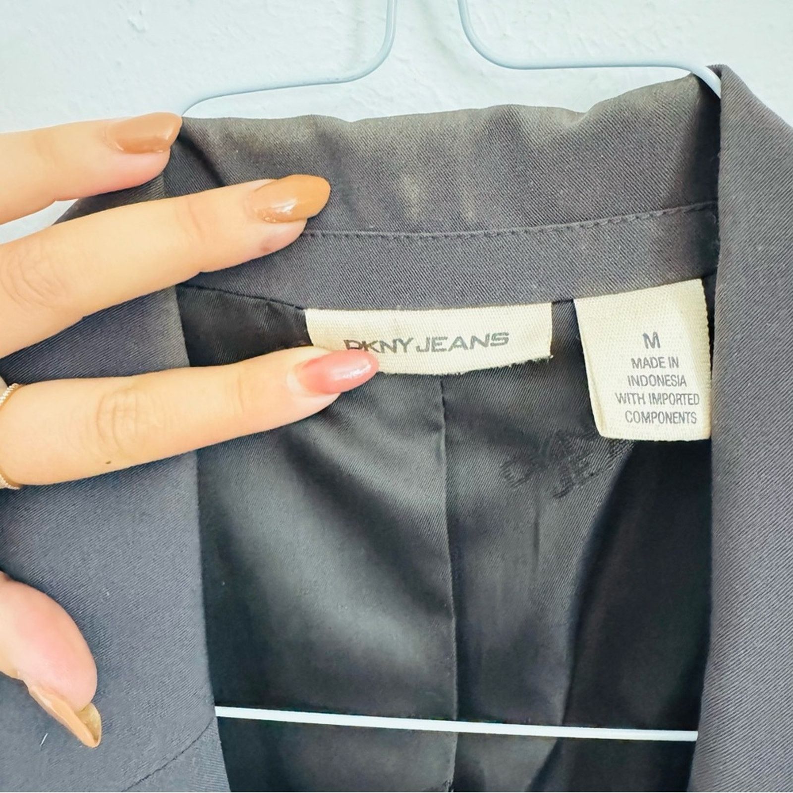 DKNY DKNY Charcoal Grey Button Yellow Zip $168 Blazer Jacket Coat Size M / US 6-8 / IT 42-44 - 4 Thumbnail