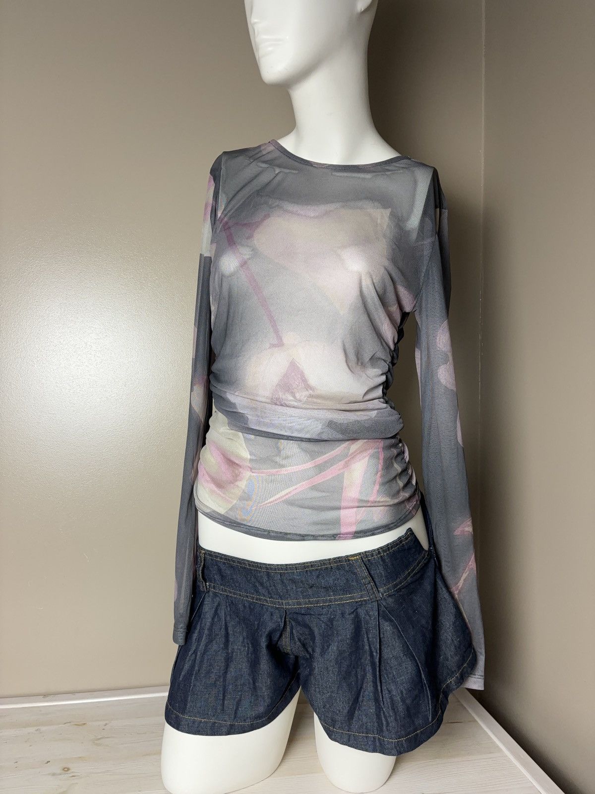 Vintage Mesh vintage floral long sleeve top Size M / US 6-8 / IT 42-44 - 2 Thumbnail