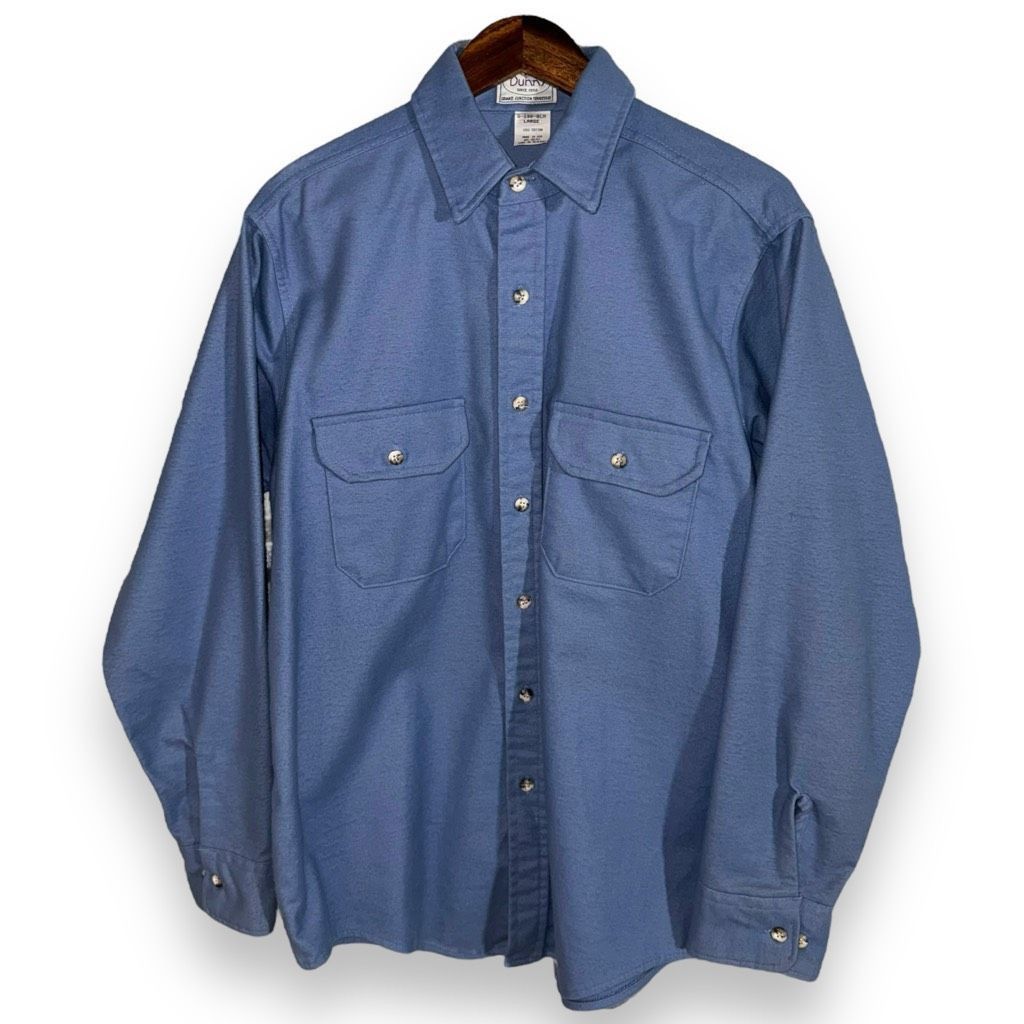 Other 60s Dunn’s Sky Blue Made in USA Chamois Flannel Sport Shirt Size US L / EU 52-54 / 3 - 1 Thumbnail