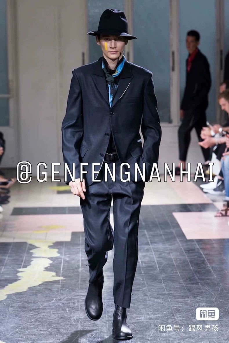 Yohji Yamamoto Yohji Yamamoto size 3 16ss agent white line gun collar bla Size 38S - 3 Thumbnail