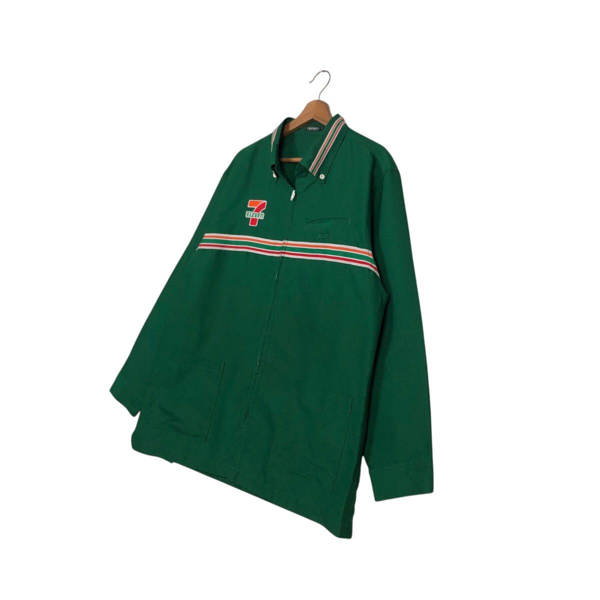 Japanese Brand 📌Vintage Worker Shirt Jacket 7-Eleven Big Logo Size US L / EU 52-54 / 3 - 3 Thumbnail