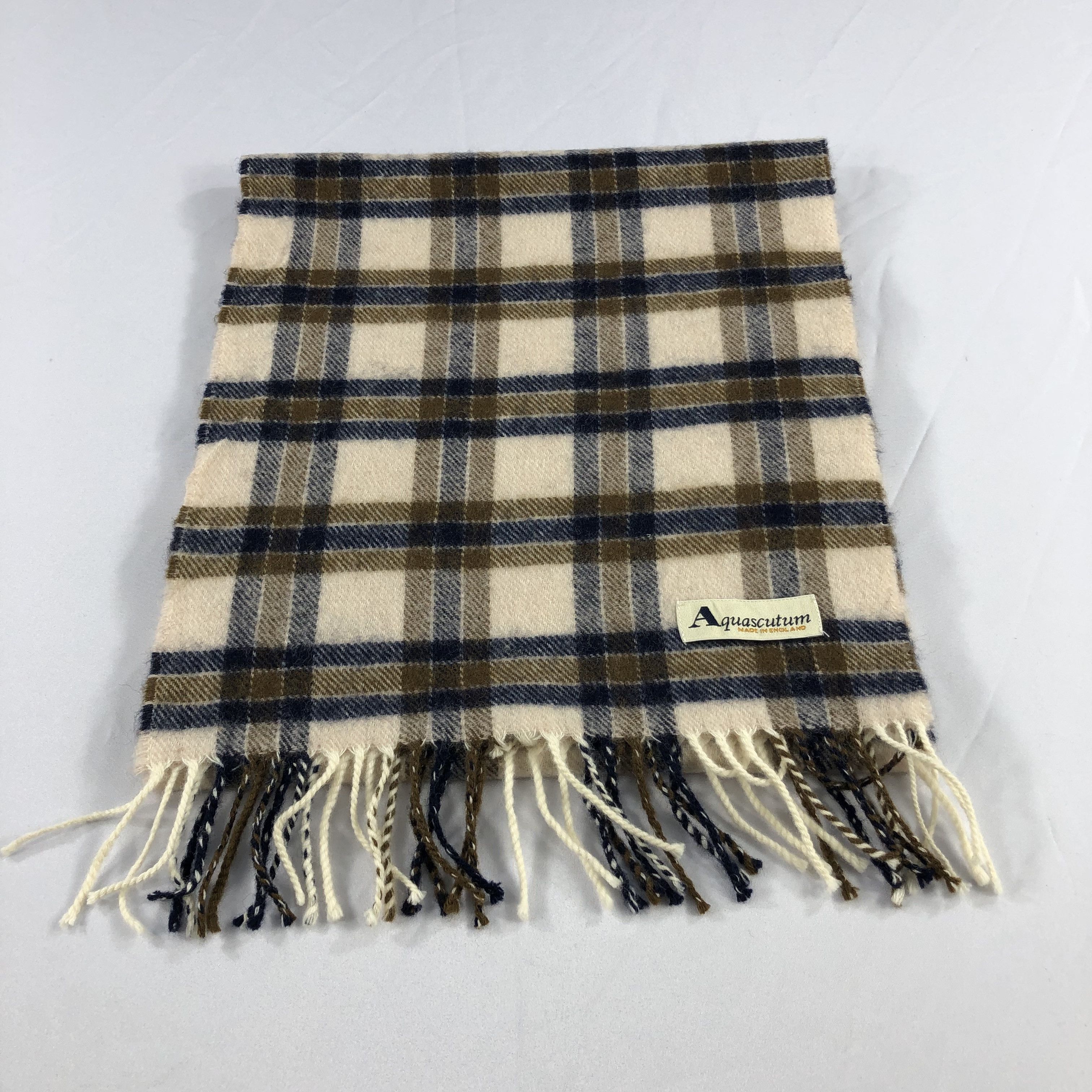 Aquascutum Aquascutum Tartan Wool Scarf Muffler V929 Size ONE SIZE - 2 Thumbnail