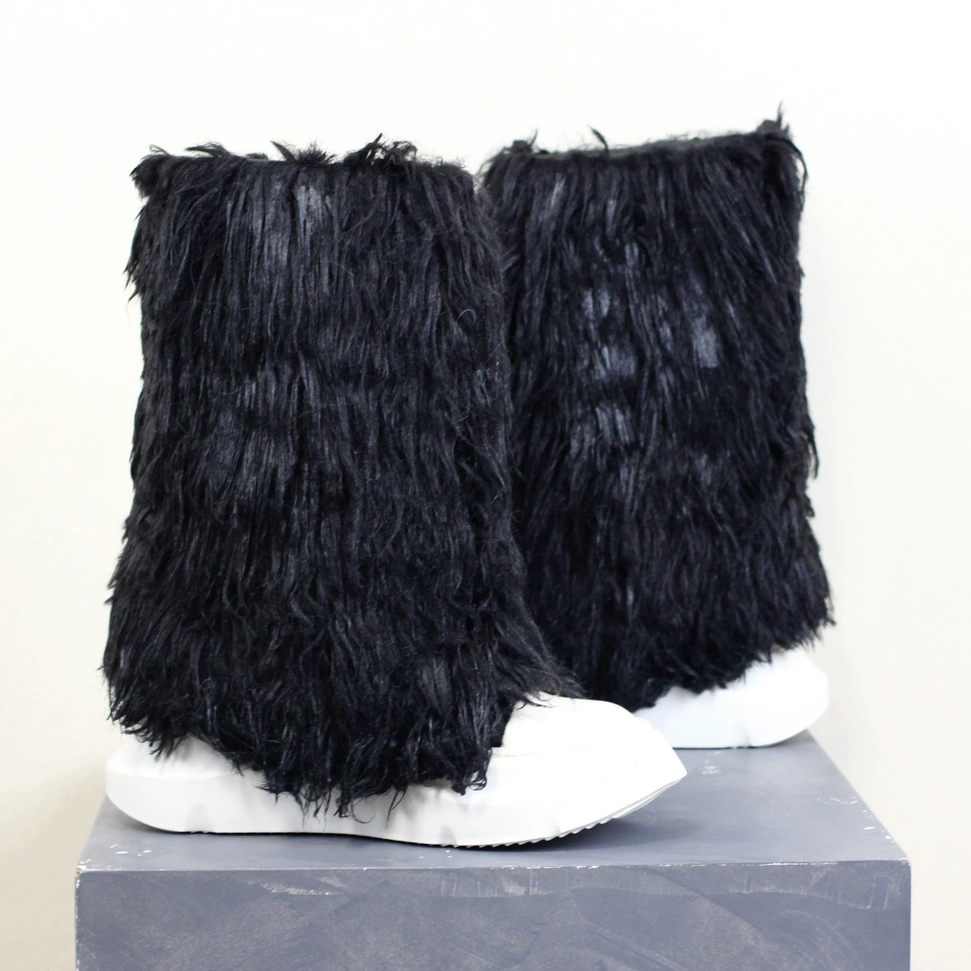 Rick Owens Size 39 RO double-line messy fur boots Size US 6 / EU 39 - 4 Thumbnail