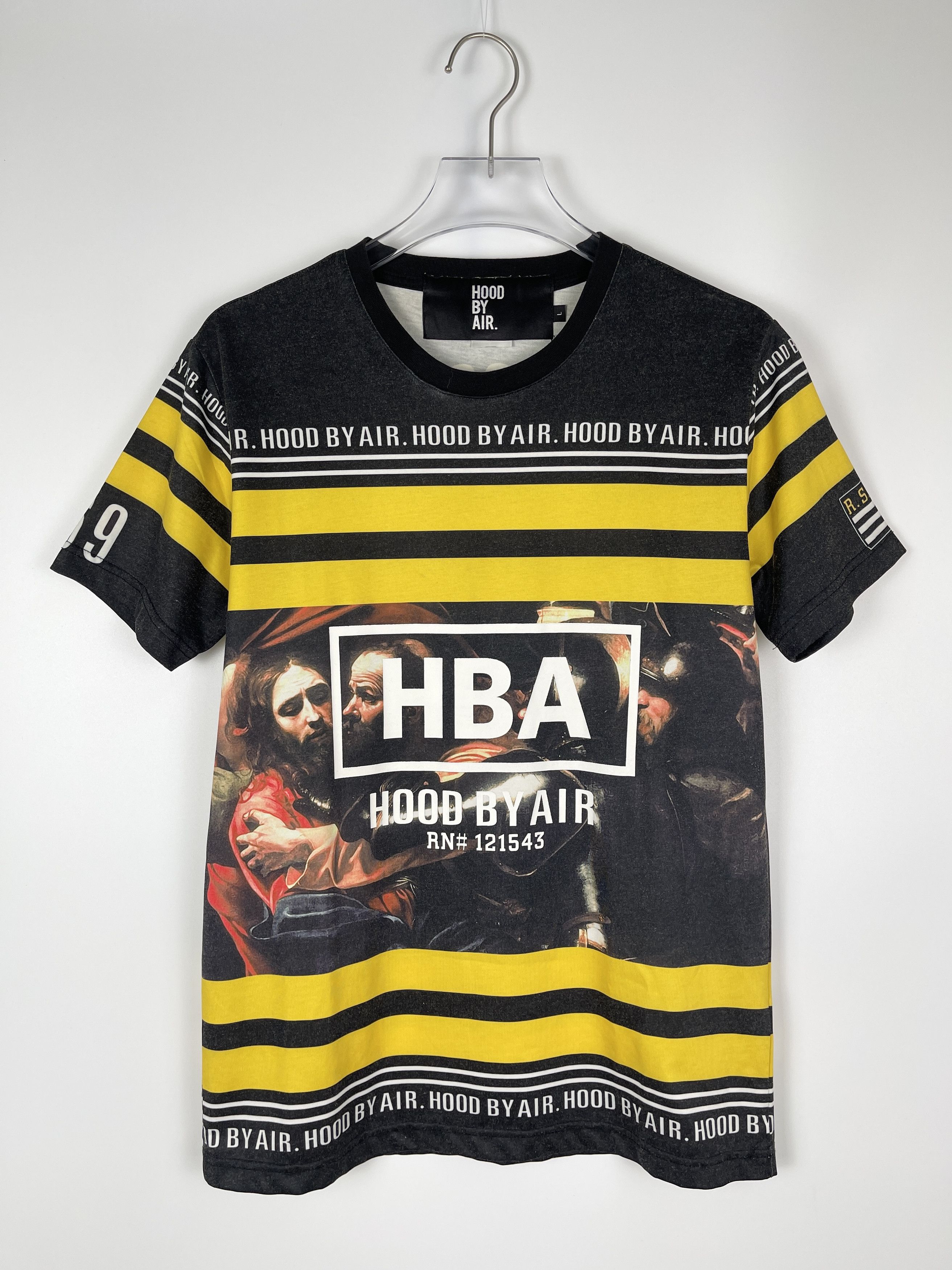 image of Hood By Air Early 2013 Jesus T-Shirt in Black Yellow, Men's (Size Large)