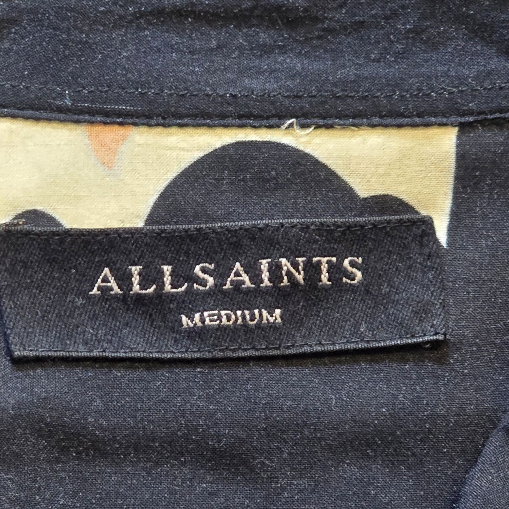 Allsaints AllSaints Top Womens Medium Black Floral Button Up Long Sleeve Casual Career Shirt Size M / US 6-8 / IT 42-44 - 3 Thumbnail