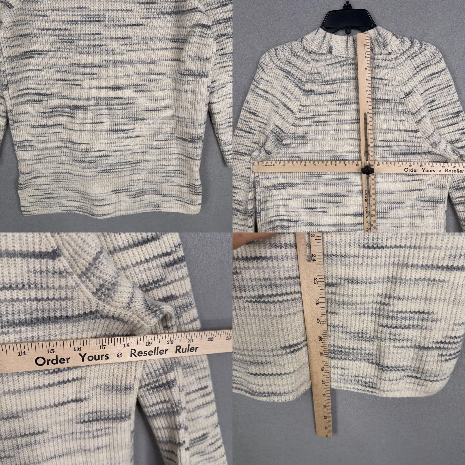 J. Jill Pure Jill Sweater Womens Small White Gray Space Dye V Neck Tunic Pullover Comfy Size S / US 4 / IT 40 - 8 Thumbnail