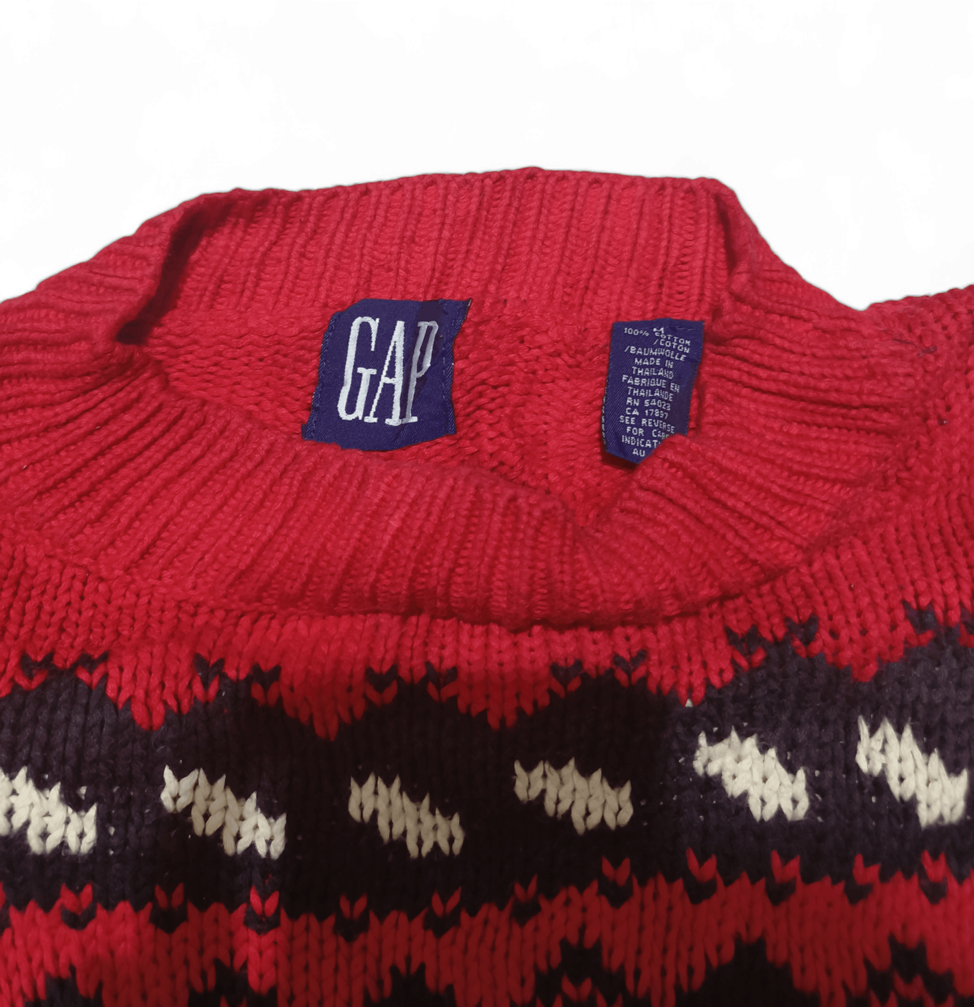 Gap Vintage 80s GAP Abstract Motifs Knit Thick Warm Sweater Size US M / EU 48-50 / 2 - 5 Thumbnail